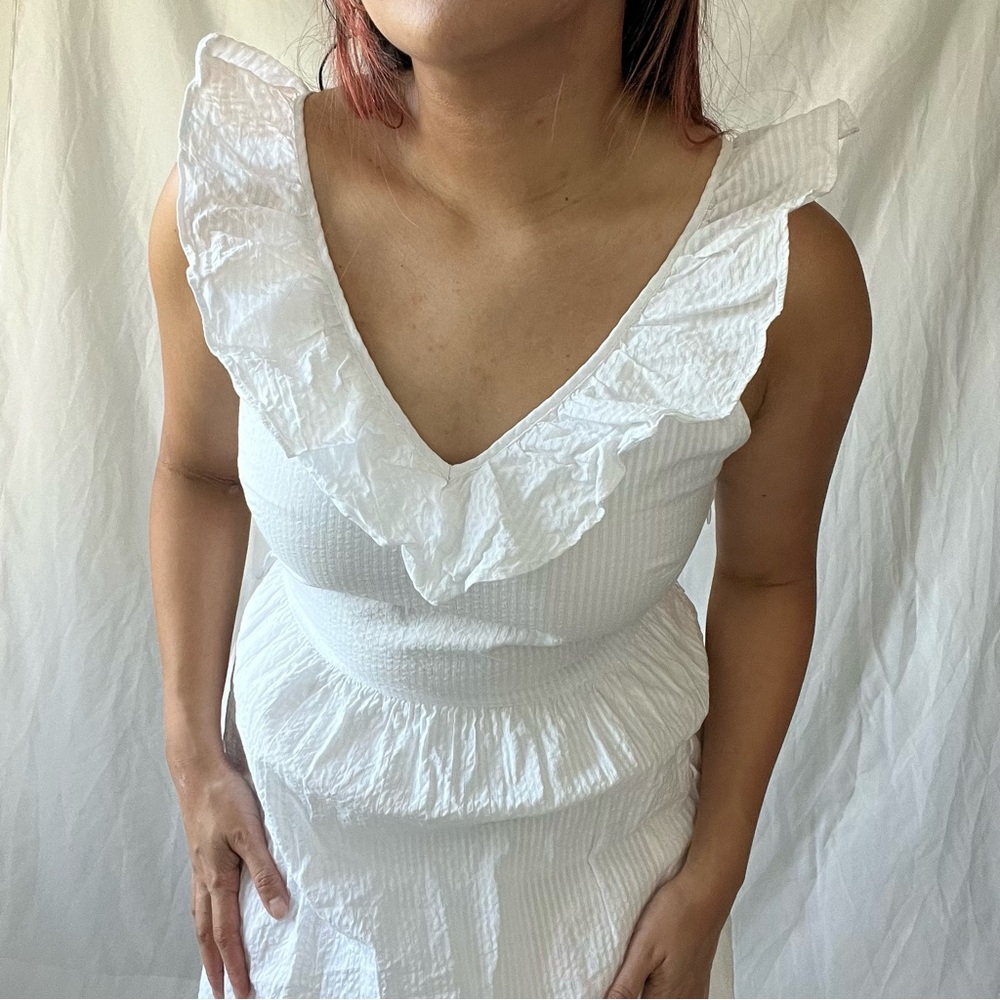 White Ruffle Dress - Picture 4 of 7